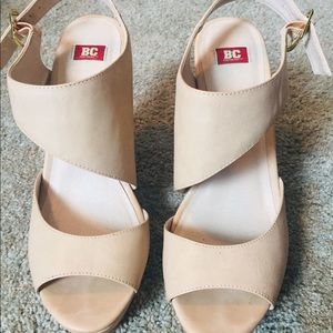 BC Footwear Cream Wedges